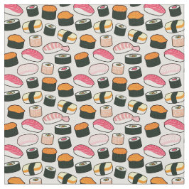 Oishii Sushi-Spaß-Illustrations-Muster (grau) Stoff