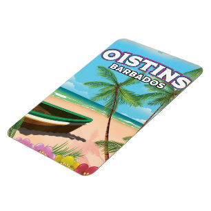 Oistins Barbados vintage Strandposter Magnet
