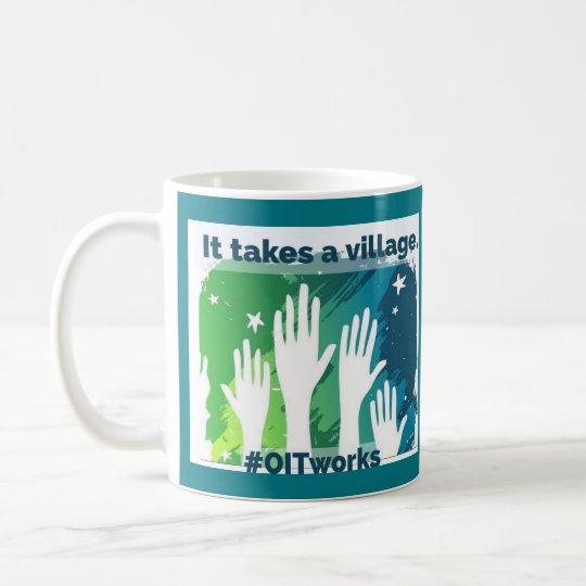 OIT, das Hände erreicht: 2 verschiedene Seiten Kaffeetasse