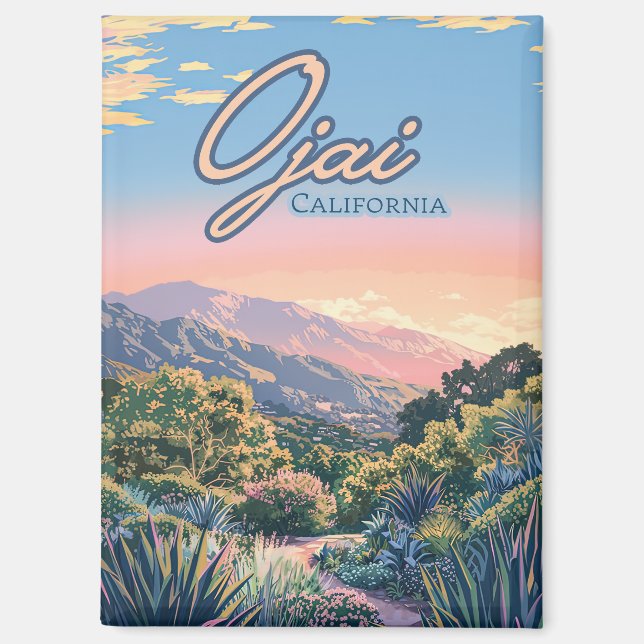 Ojai California Topa Topa Berge Landschaft Magnet (Vorderseite)