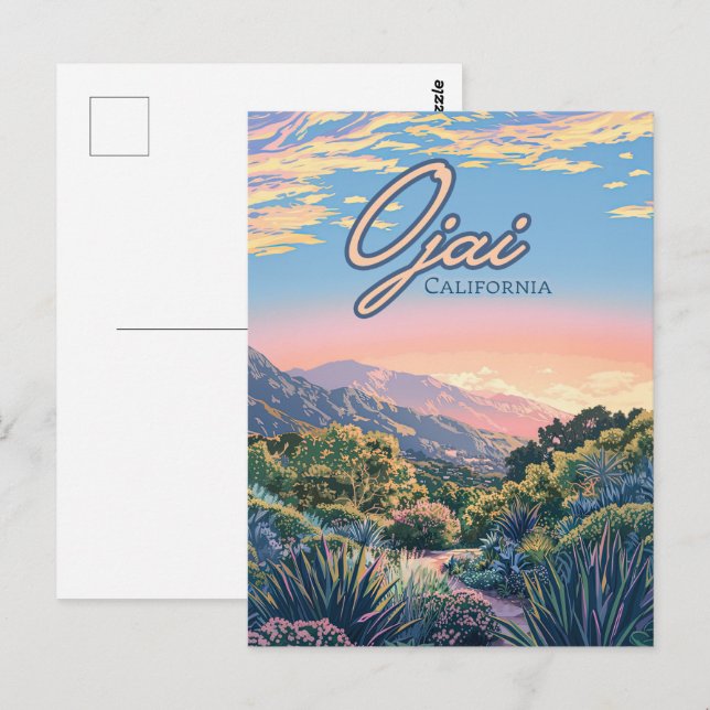 Ojai California Topa Topa Berge Landschaft Postkarte (Vorne/Hinten)