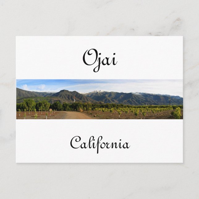 Ojai-Tal mit Schnee Postkarte (Vorderseite)