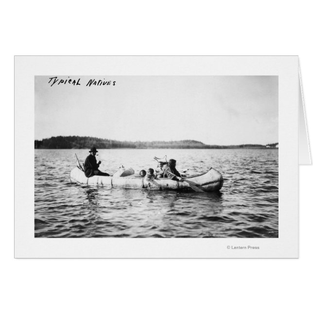 Ojibwa-Amerikanische Ureinwohner überqueren See in (Vorderseite (Horizontal))