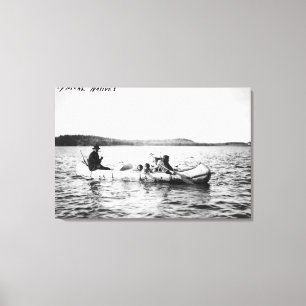 Ojibwa-amerikanischer Ureinwohner, der See in der Leinwanddruck