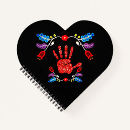 Ojibwe Floral Motif MMIW Black Notizbuch
