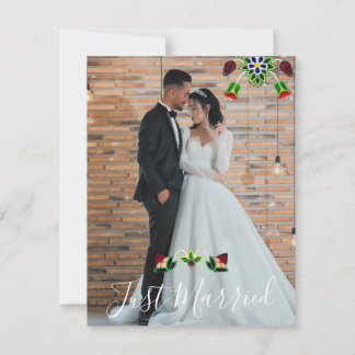 Ojibwe Floral Strawberry Black Thank You Wedding Einladung