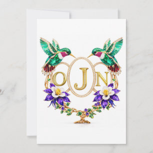OJN Hummingbird Hochzeit Benutzerdefinierte Buchst Einladung