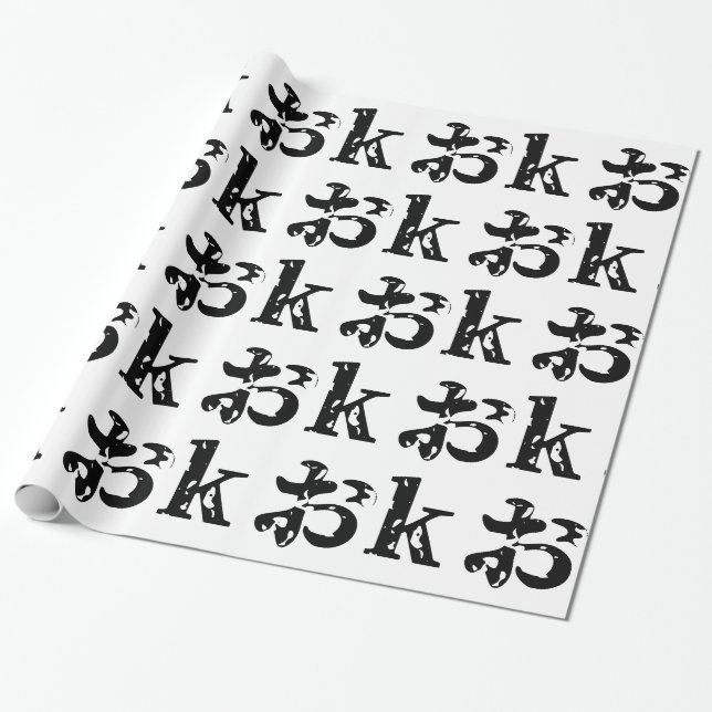 OK おk ~ Japanisch Katakana Sprache Geschenkpapier (Ungerollt)