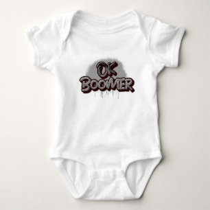 Ok Boomer in schwarzer Graffiti Baby Strampler