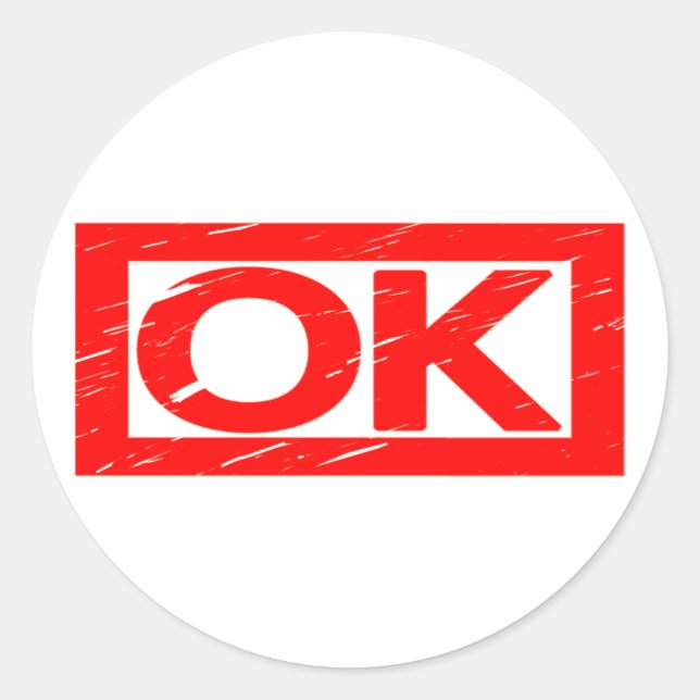 OK-Briefmarke Runder Aufkleber (Vorderseite)