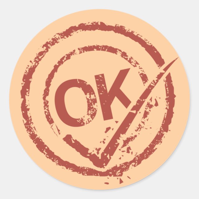 OK-BRIEFMARKE RUNDER AUFKLEBER (Vorderseite)