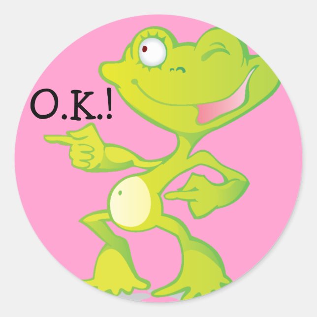 OK Frosch Prämienaufkleber Runder Aufkleber (Vorderseite)