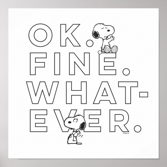 "Ok. Gut. Was auch immer." - Snoopy Poster (Vorne)