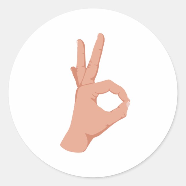 OK Hand Sign Runder Aufkleber (Vorderseite)