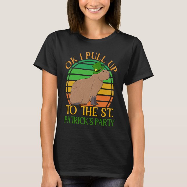 OK I pull up Capybara Meme St Patricks Day Fun Par T-Shirt (Vorderseite)