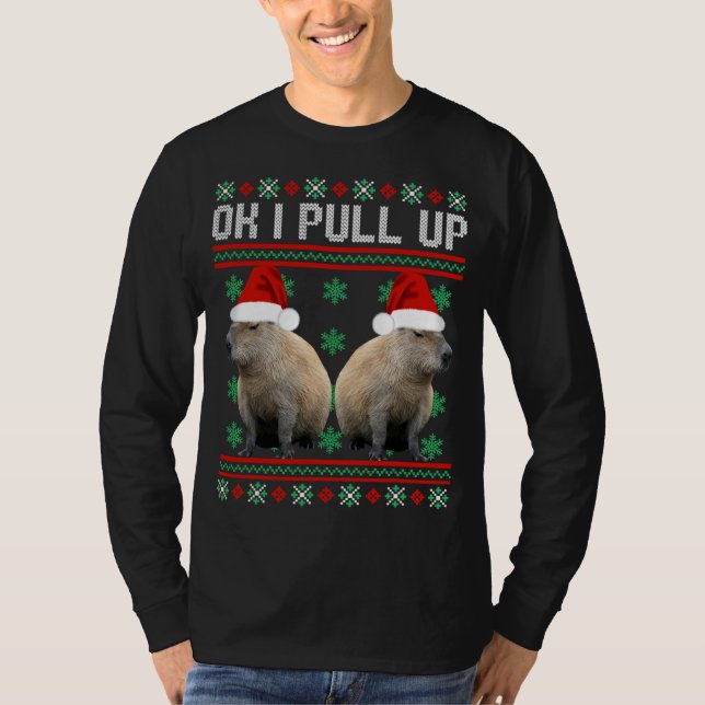 Ok, ich hole Capybara Ugly Christmas Sweater Meme  T-Shirt (Vorderseite)