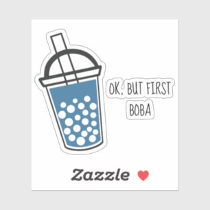Ok Mais Premier Boba Tea Sticker Personnalisé Typo
