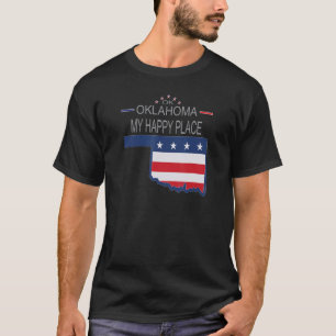 OK Oklahoma Mein glücklicher Ort USA Staaten Flag T-Shirt