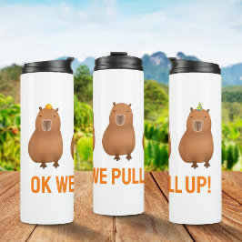 "Ok, wir holen auf!" Funny Capybara Meme Thermosbecher