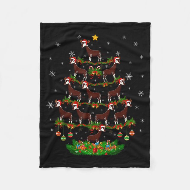 Oka Christmas Tree Funny Xmas Lover  Fleecedecke (Vorderseite)