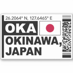OKA Okinawa Bordkarte - Japan Reise Aufkleber