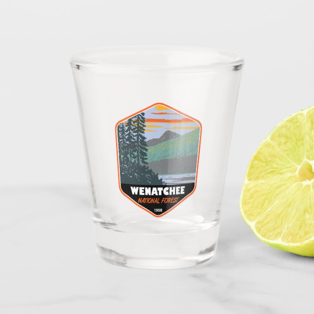 Okanogan Wenatchee National Forest Washington Schnapsglas (Vorderseite)