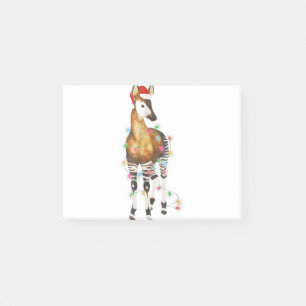Okapi beleuchtet Weihnachtsmannmütze frohe Weihnac Post-it Klebezettel