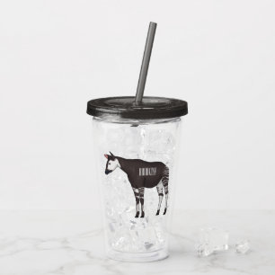 Okapi cartoon Illustration Acryltrinkbecher