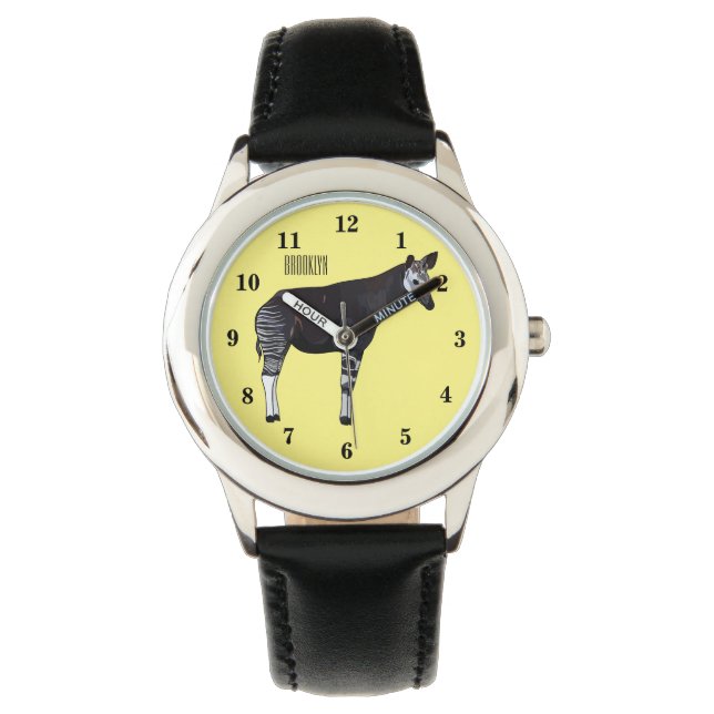 Okapi cartoon Illustration Armbanduhr (Vorderseite)