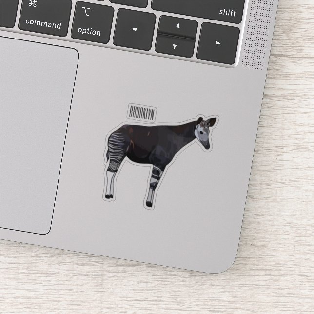 Okapi cartoon Illustration Aufkleber (Ausschnitt)