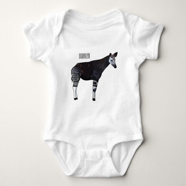 Okapi cartoon Illustration Baby Strampler (Vorderseite)