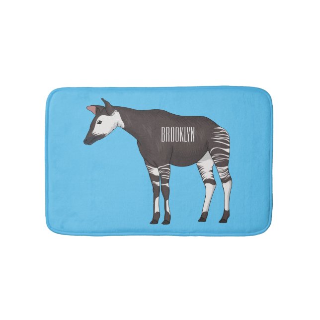 Okapi cartoon illustration badematte (Vorderseite)