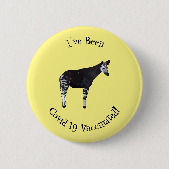 Okapi cartoon Illustration Button (Vorderseite)