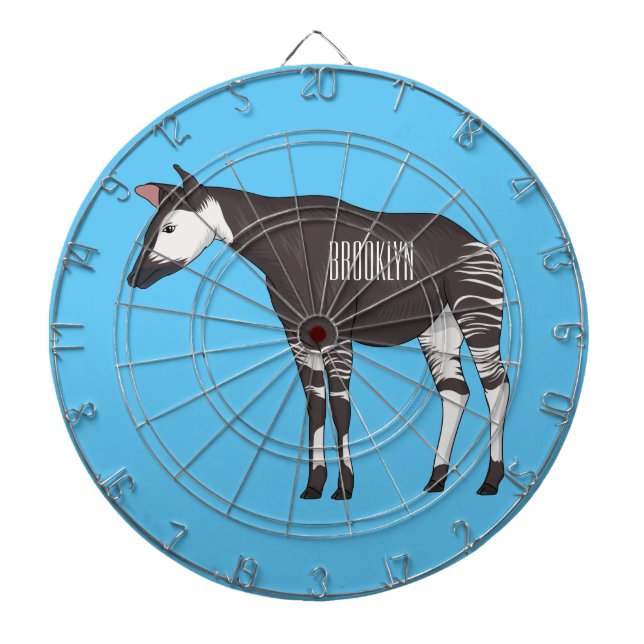 Okapi cartoon illustration dartscheibe (vorne)