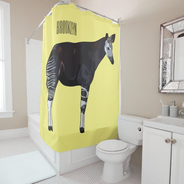 Okapi cartoon Illustration Duschvorhang (Beispiel)
