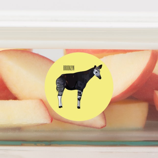 Okapi cartoon illustration etiketten (Befestigt)