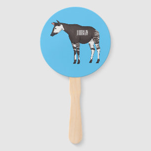 Okapi cartoon Illustration Fächer