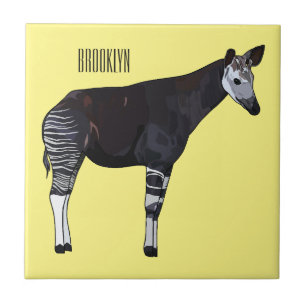 Okapi cartoon Illustration Fliese
