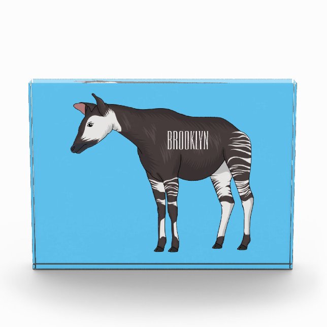Okapi cartoon illustration fotoblock (Vorderseite)