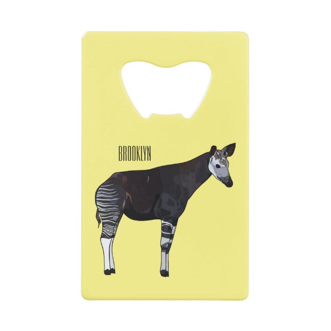 Okapi cartoon Illustration Geldbeutel Flaschenöffner (Vorderseite)