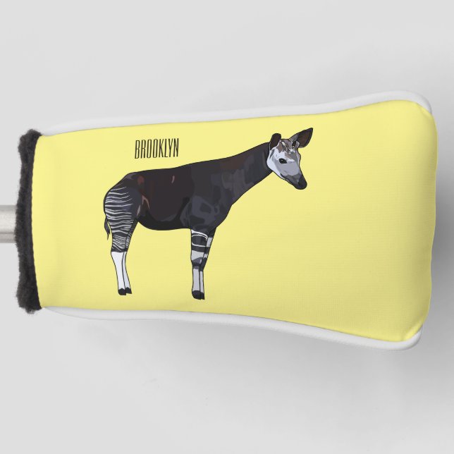 Okapi cartoon Illustration Golf Headcover (Vorderseite)
