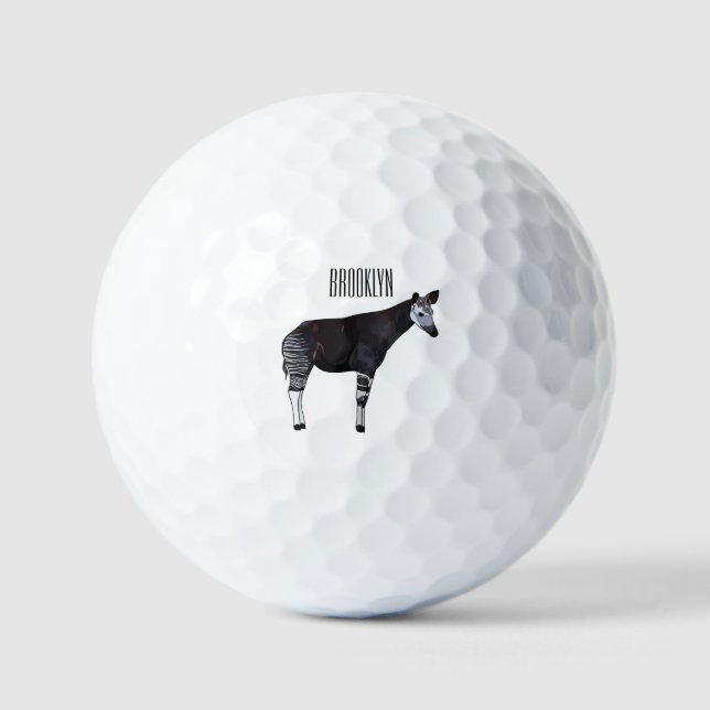Okapi cartoon Illustration Golfball (Vorderseite)