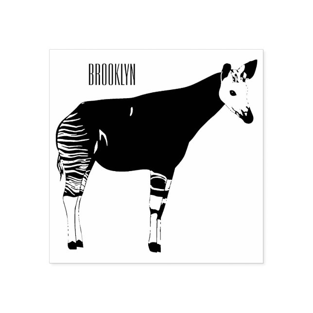 Okapi cartoon Illustration Gummistempel (Prägung)