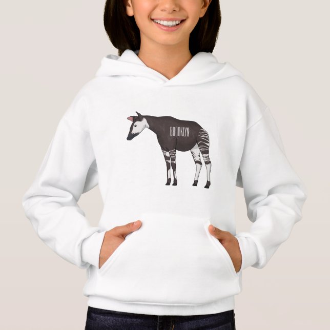 Okapi cartoon Illustration Hoodie (Vorderseite)