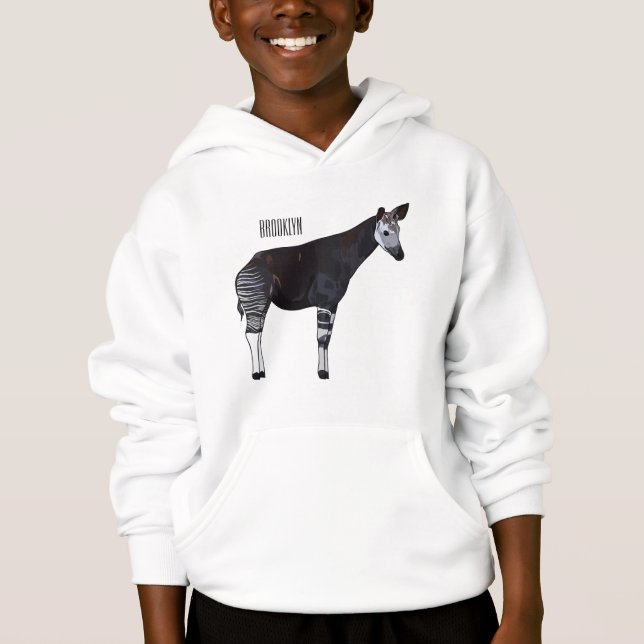 Okapi cartoon Illustration Hoodie (Vorderseite)