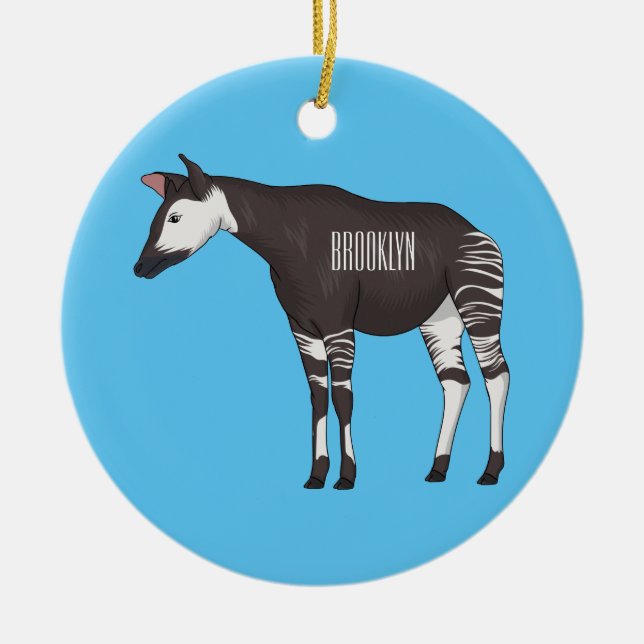 Okapi cartoon Illustration Keramik Ornament (Vorne)