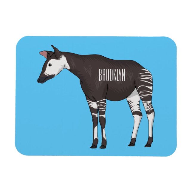 Okapi cartoon Illustration Magnet (Horizontal)