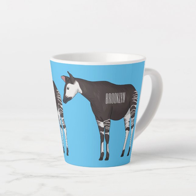 Okapi cartoon Illustration Milchtasse (Rechte Ecke)