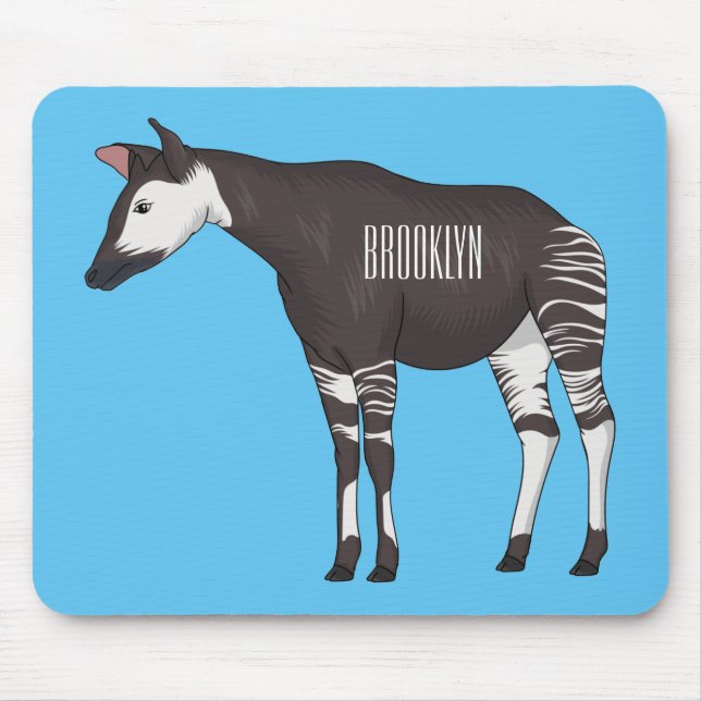 Okapi cartoon Illustration Mousepad (Vorne)