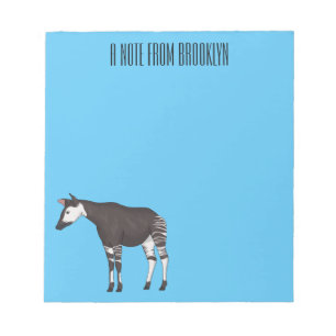 Okapi cartoon Illustration Notizblock
